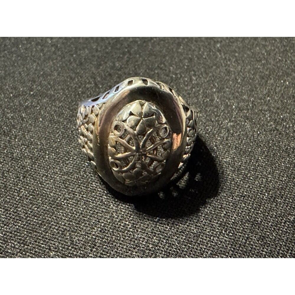 925 Sterling Silver Filigree Ring Size 6.5